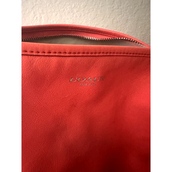 Coach Legacy Perforated Leather Hobo Bag & Matching Wallet Set - Red/Vermillion - Picture 4 of 13
